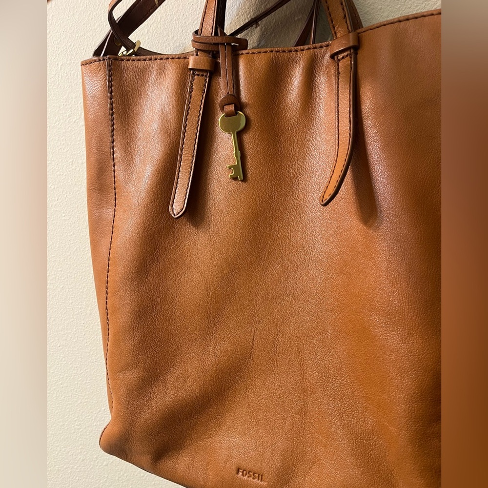Fossil Tan Leather Shoulder Bag/backpack